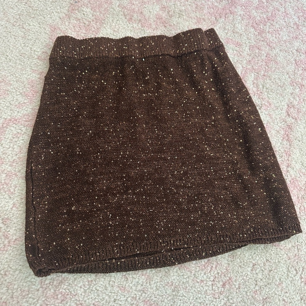 Brown sparkle wild fable skirt - S